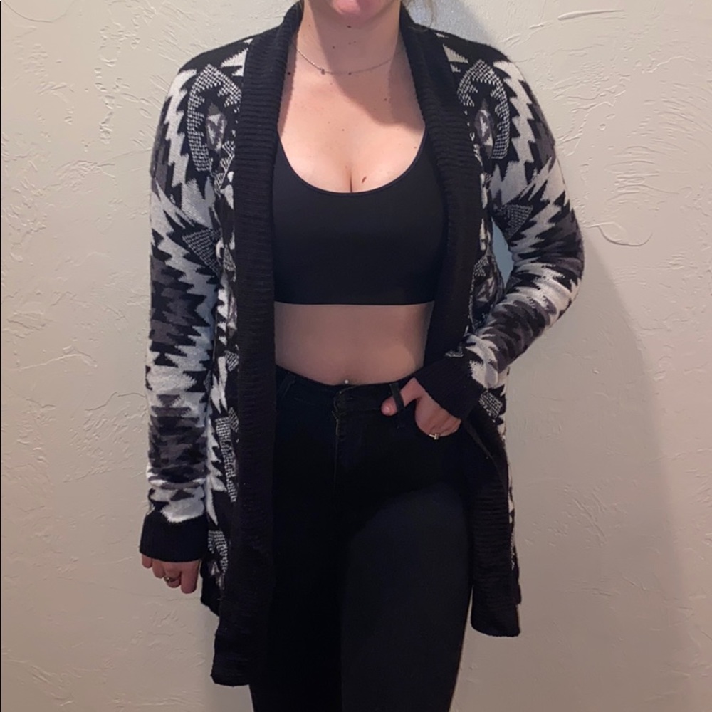 Black Aztec Cardigan